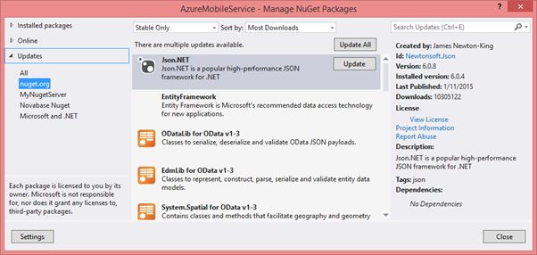 Manage Nuget 